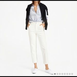 everlane straight leg crop, bone, size 2